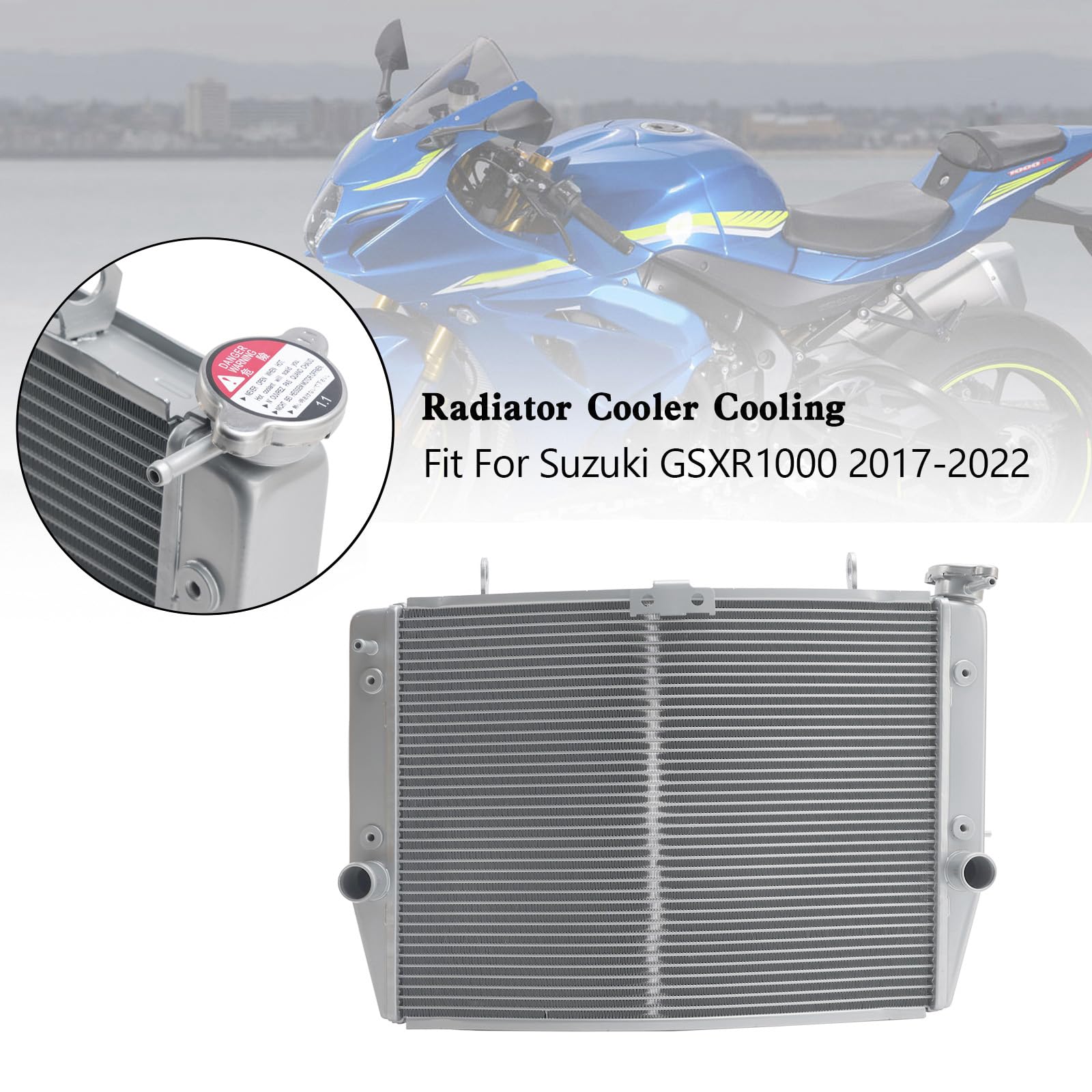 Areyourshop Engine Radiator Cooler Cooling Fit for Suzuki GSXR 1000 GSX-R 2017-2024 K17 Silver von Areyourshop