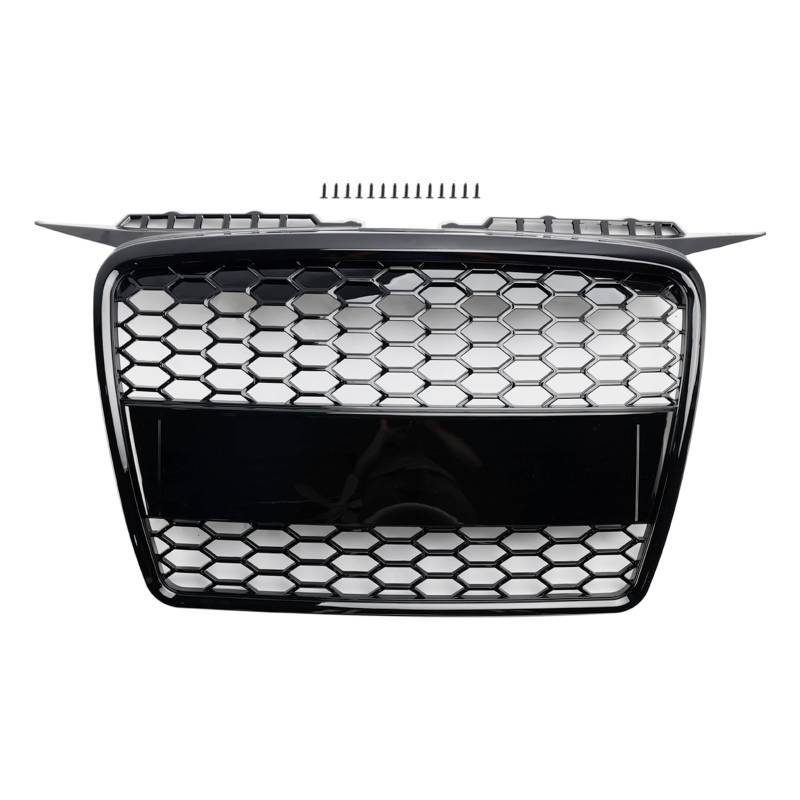 Areyourshop Fit für Audi A3 8P 2004-2008 Pre - Facelift Front Grille Gloss Black ABS Plastic mit License Plate und RS3 Emblem (RS3 Nicht geeignet) von Areyourshop