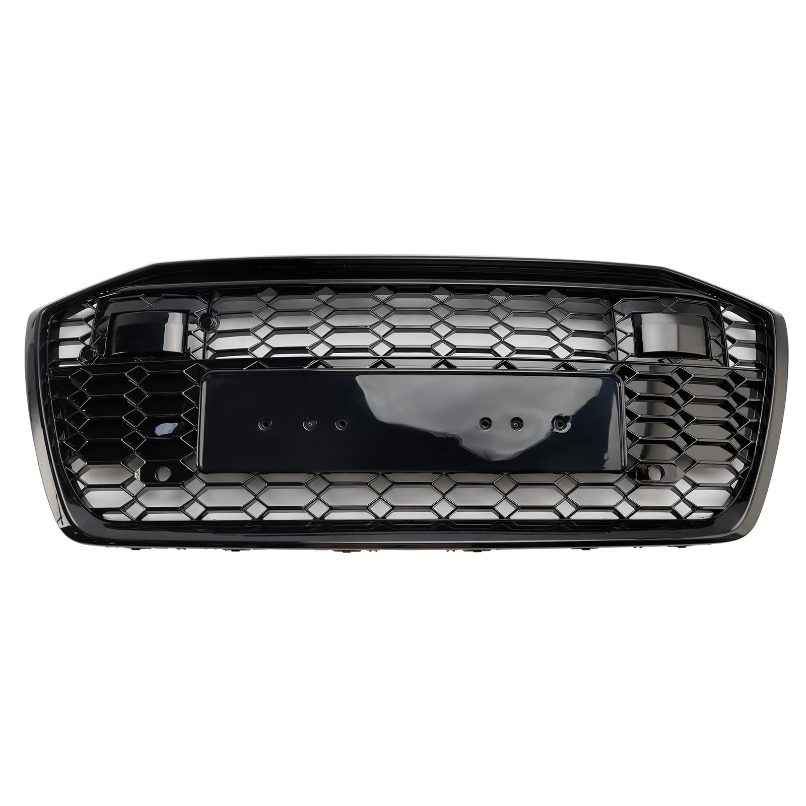 Areyourshop Fit für Audi A6 C8 / Sline / S6 2019-2023 Front Grille Glanzschwarz ABS Kunststoff Luftzufuhr Kühler RS6 Quattro Emblem Nummernschild von Areyourshop