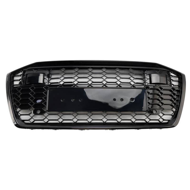 Areyourshop Fit für Audi A6 C8 / Sline / S6 2019-2023 Front Grille Glanzschwarz ABS Kunststoff Luftzufuhr Kühler RS6 Quattro Emblem Nummernschild von Areyourshop