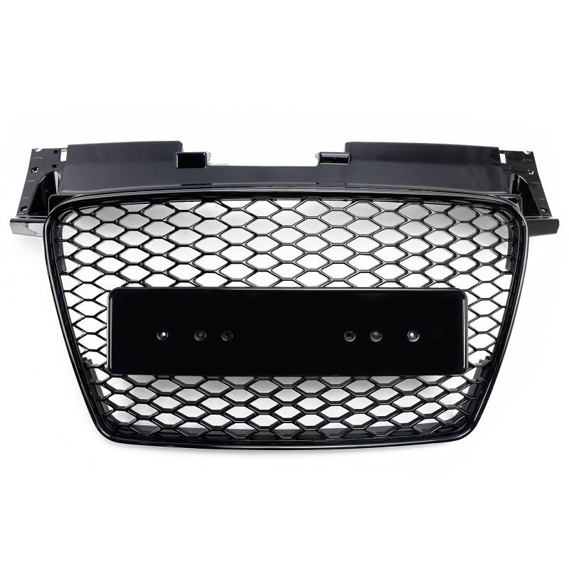 Areyourshop Front Grille Fit für Audi TT TTS 2006-2014, Glanzschwarz, ABS - Kunststoff, Mit Nummernschild und TTRS - Emblem von Areyourshop