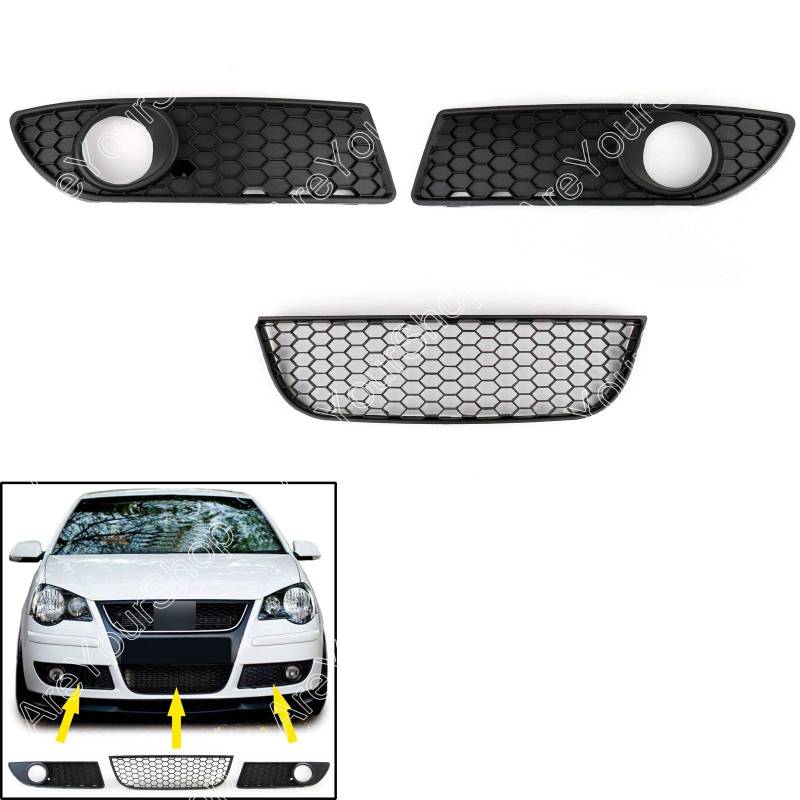 Areyourshop Front Lower Kühlergrill Kühlergitter Für V-W Polo 9N3 GTI 2005-2009 von Areyourshop