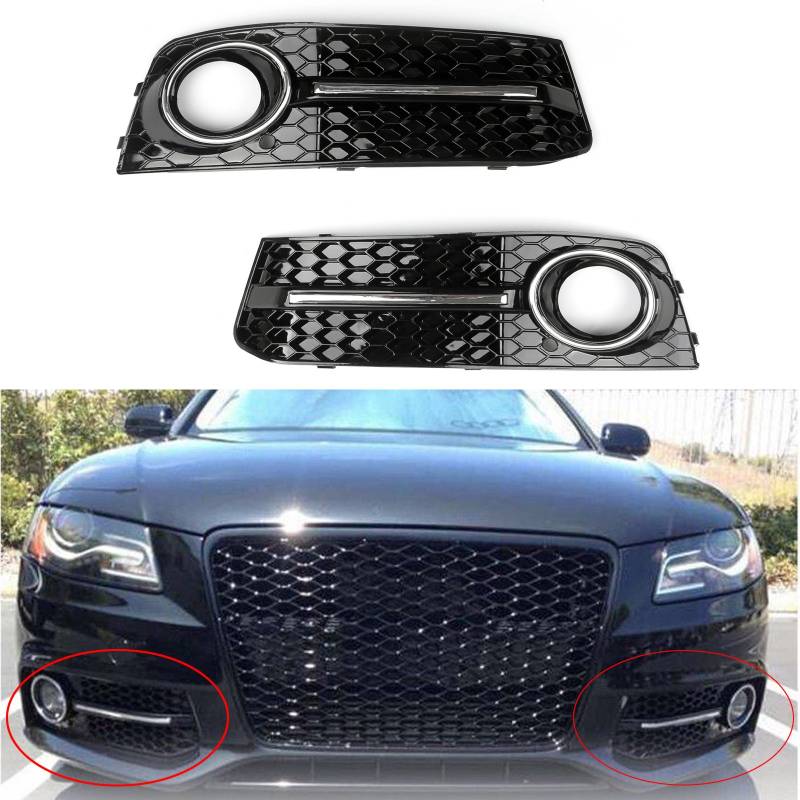 Areyourshop Honey Comb Fog Light Cover Kühlergitter Für Au-di A4 B8 2009-2012 von Areyourshop