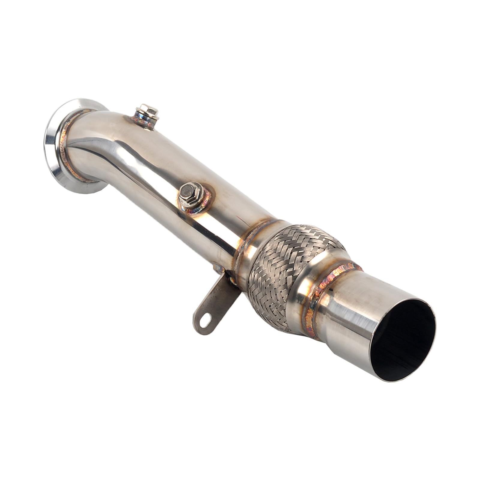 Areyourshop Hochleistungs-Downpipe Fit für BMW 535i, 640i, 740Li (2010-2015) – Edelstahl, verbesserte Motorleistung, Flansche verchromt, TÜV-frei für Off-Road Nutzung von Areyourshop