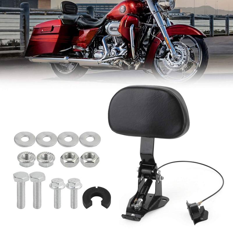 Areyourshop Motorrad Fahrer Rückenlehne für Touring Road Street Electra Glide FLHR FLTR 2009-2020，Schwarz von Areyourshop