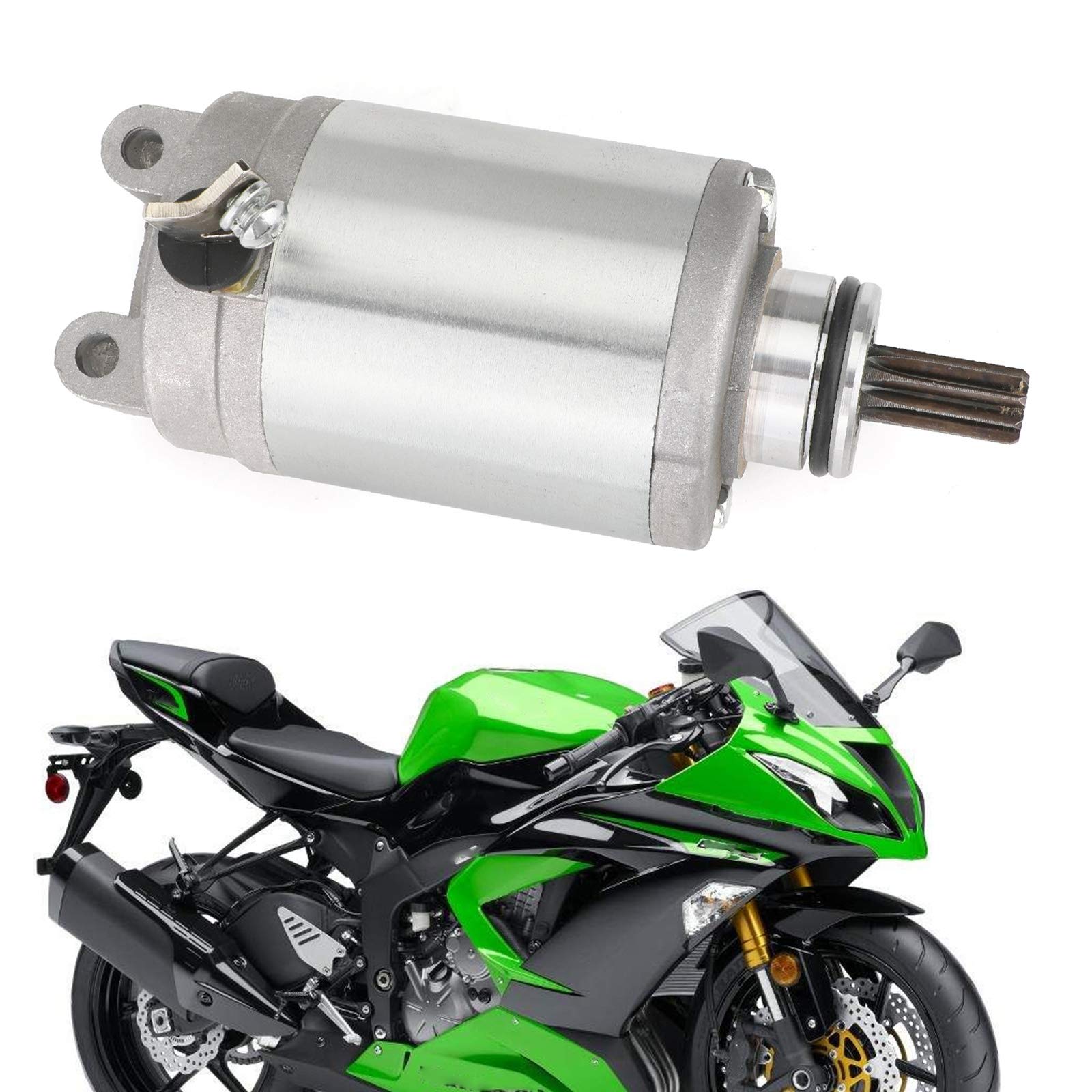 Areyourshop Neuer Anlasser Motor Anlasser 9-Spline 21163-0734 für Kawasaki Ninja ZX-6R ZX600 P/R/E ZX636 F/E 2007-2017 von Areyourshop