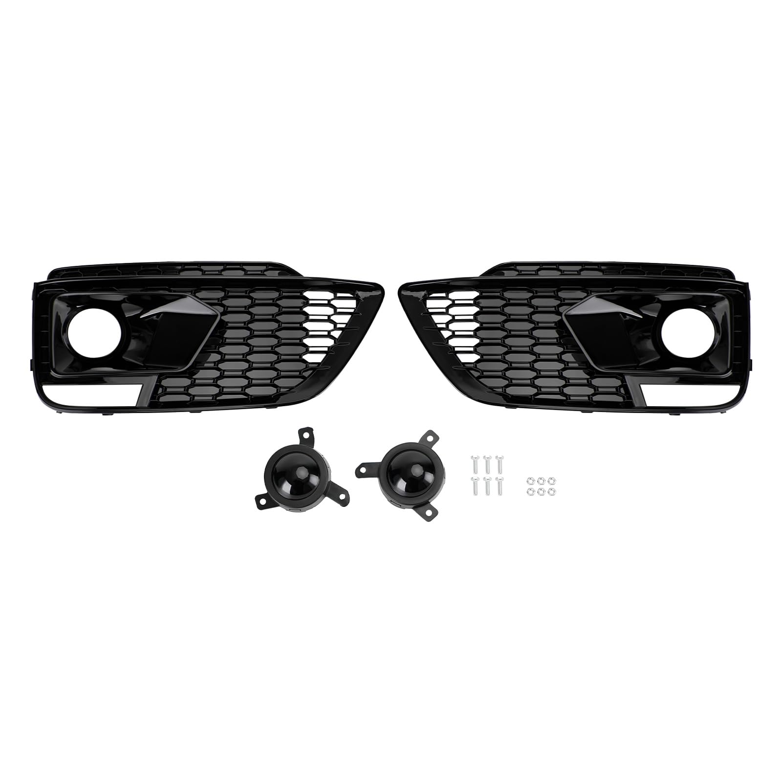 Areyourshop RSQ5 Black Front Honeycomb Fog Lamp Grilles Cover Fit für Audi Q5 SQ5 2018-2020 von Areyourshop