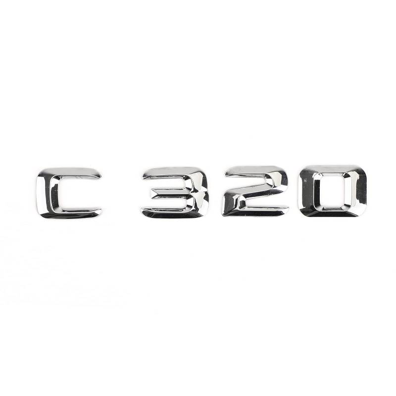 Areyourshop Rear Trunk Nameplate Emblem Abzeichen Aufkleber Decal für C320 Chrome von Areyourshop