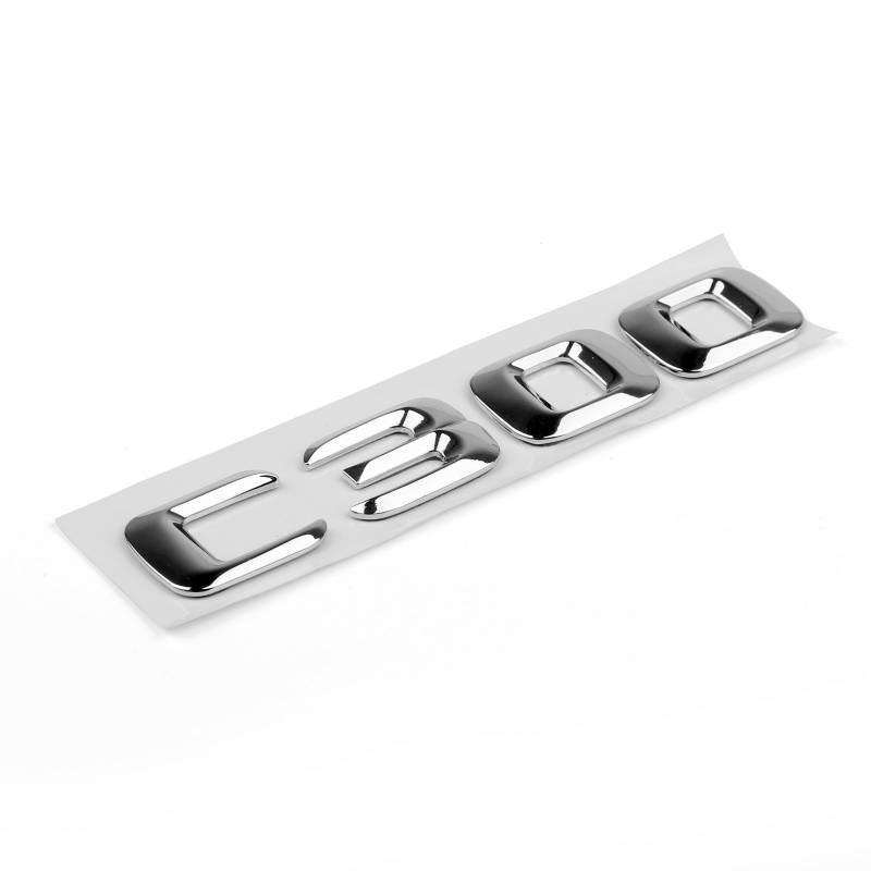 Areyourshop Trunk Rear Emblem Badge Letters C 300 für C300 CDI CGI Kompressor Chrome von Areyourshop