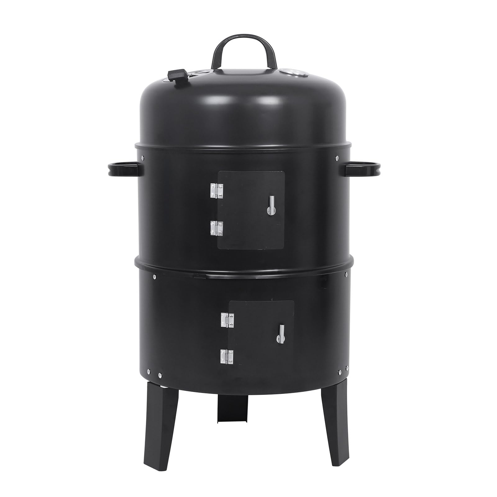 Areyourshop Vertikaler BBQ Smoker mit Thermometer – Mehrschichtiger Räucherofen & Holzkohlegrill, 2 Grillroste, Einstellbare Luftzufuhr, Ideal zum Räuchern, Grillen, Backen von Areyourshop