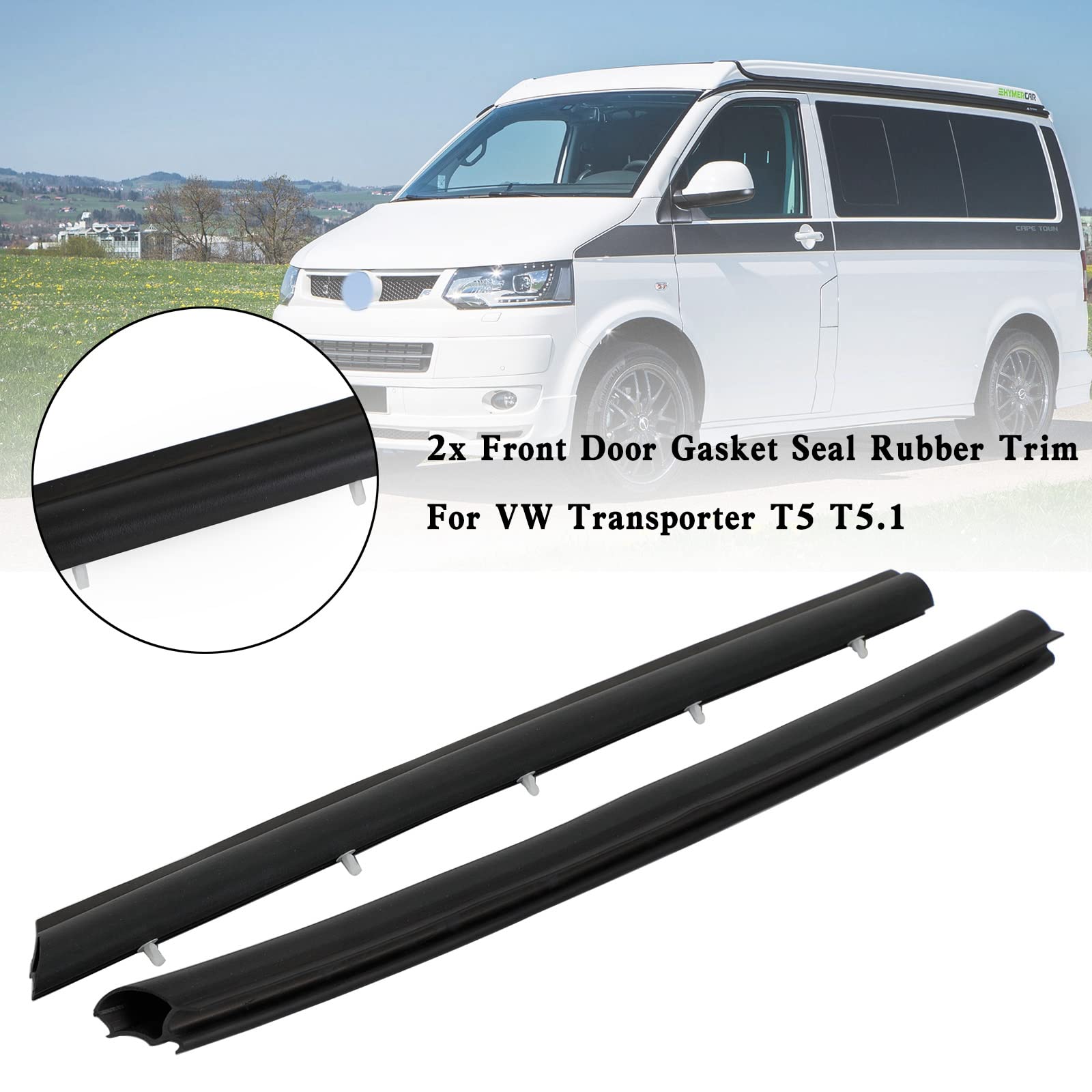 Areyourshop Vorne Tür Dichtung Siegel Kautschuk Trim Fit für VW Transporter T5 T5.1 von Areyourshop