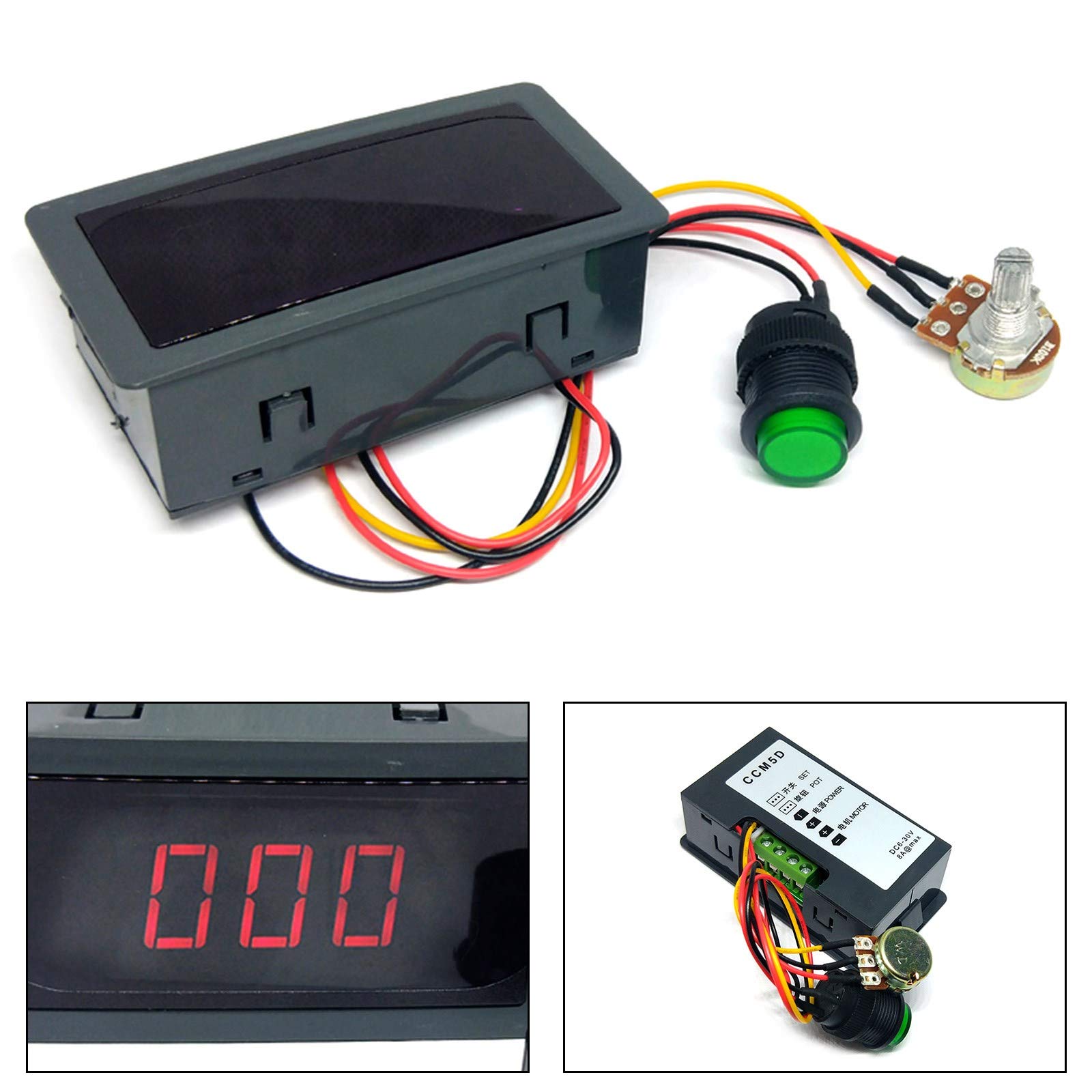 DC Motor PWM Geschwindigkeitsregler 6V-30V, 12V, 24V, Max 8A mit Digitalanzeige – Präzise PWM Steuerung, LED Display, Einfache Installation von Areyourshop