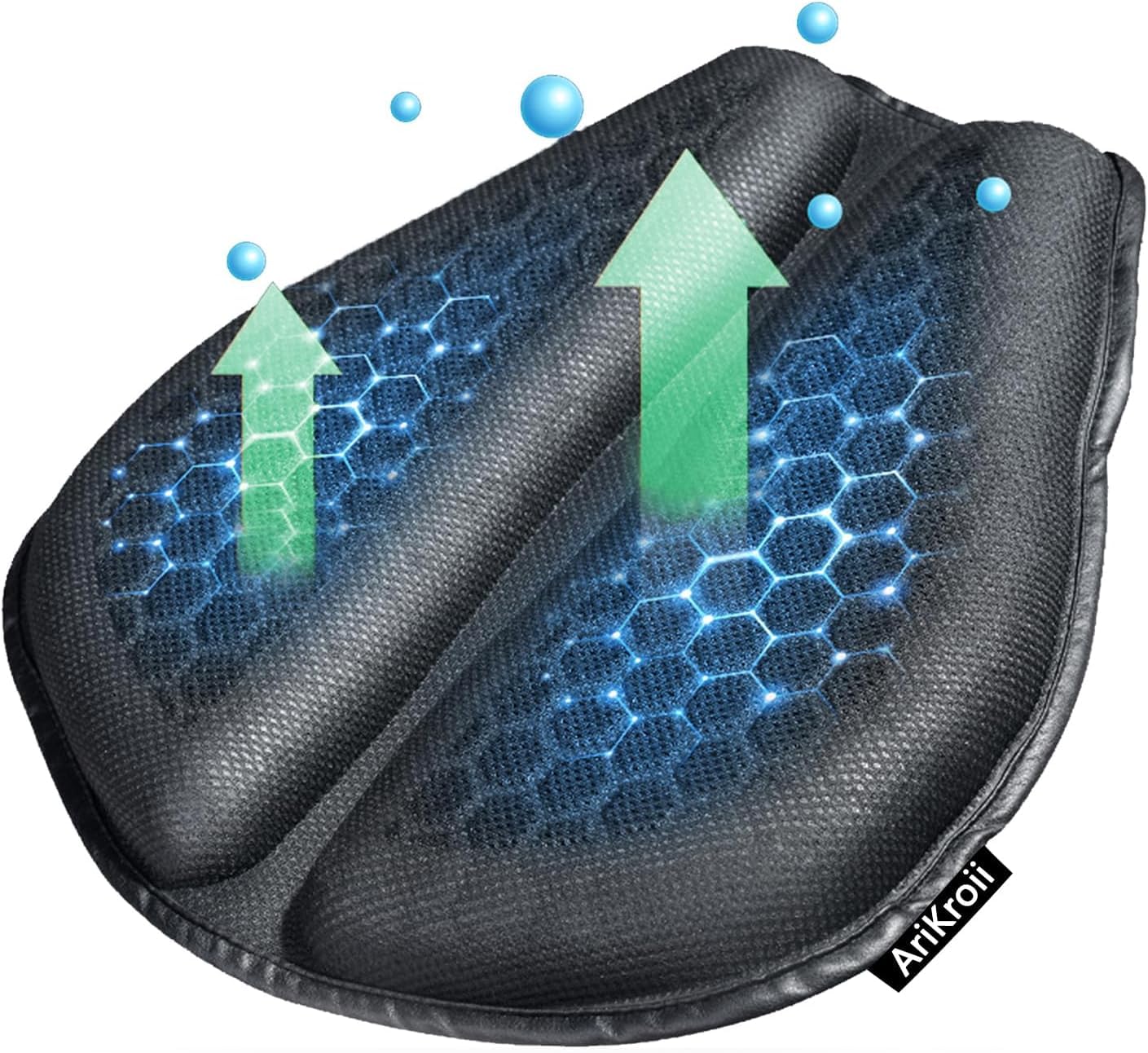 AriKroii Motorrad Sitzkissen 3D Gel Wabenstruktur Druckentlastung Atmungsaktiv Faltbares Mit Innovativer Gel Sitzkissen Motorrad Stoßdämpfung Sitzschutz Bequem für Lange Patent Nr.: 015020732-0001 von AriKroii