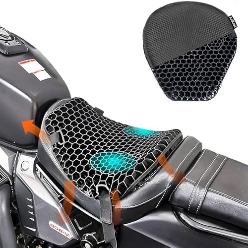 AriKroii Motorrad Sitzkissen Faltbares, nimmt innovative Gel-Kissen-Stoßdämpfungs-Sitzschutzvorrichtung an, die physisch atmungsaktiv und komfortabel für eine lange Zeit ist Patent Nr.: 015020732-0002 von AriKroii