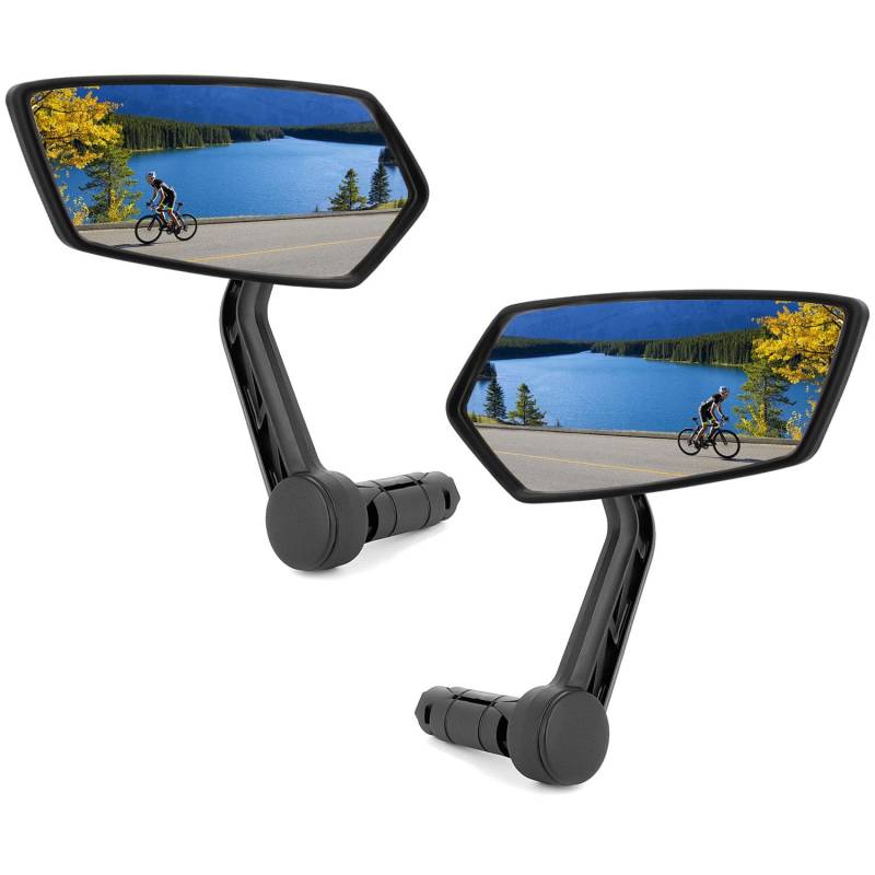 Arkham Fahrradspiegel 2 Stück, HD Auto-Grad Glas Fahrrad Spiegel, 360° Drehbarer Rückspiegel Multi-Winkel verstellbar für Lenker 15-20mm, Universal Fahrradrückspiegel für E-Bike, Scooter von Arkham