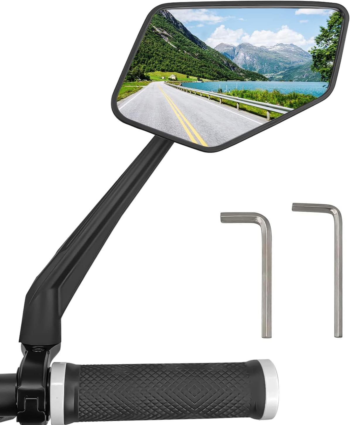 Arkham Fahrradspiegel Extra Large Mirror 360° Swivel Folding Shatterproof and Durable Bicycle Mirror for Handlebar 21-25.4mm,Fahrradspiegel für E-Bike,Universal (Rechts) von Arkham