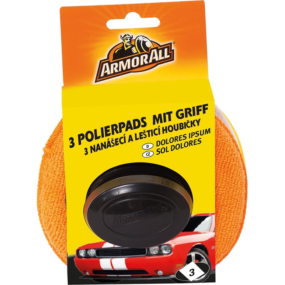 ARMOR ALL 3 Polierpads mit Griff GAA40067GC, für gleichmäߟiges Autragen + saubere Hände von Armor All