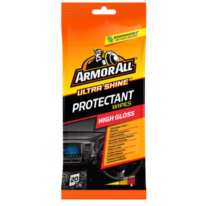 ARMOR ALL Kunststoffpflegetücher 20 Stk. Glänzend Dashboard Wipes Gloss Finish, 36020L von Armor All