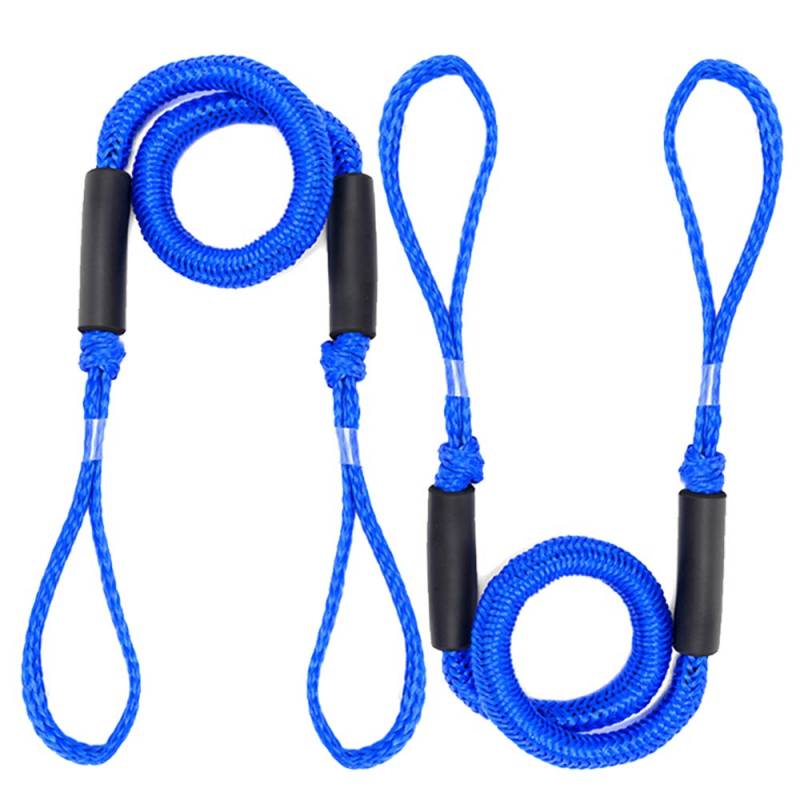 Arola Bungee Dock Line Festmacher Seil für Boote Dock-Leine Bungee-Dock-Leinen Bungee-Schnüre Kajak Bootsankerzubehör Strecken 2 Pack (Blau) von Arola