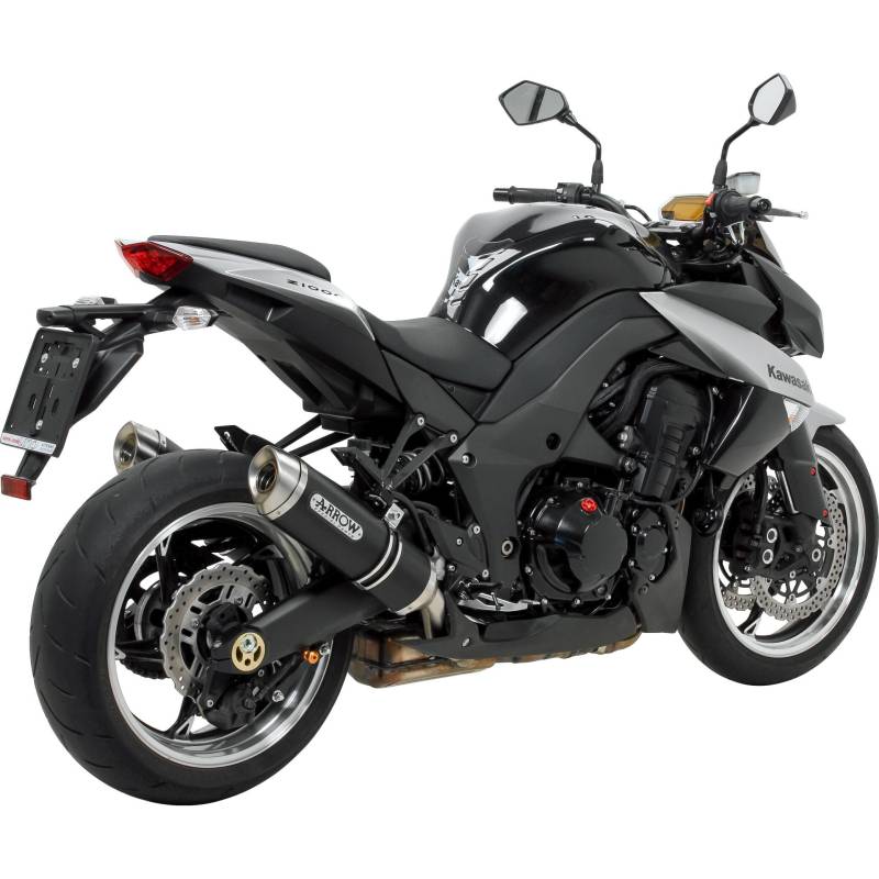 Arrow Exhaust Thunder Auspuff Paar für Z 1000 2010- Alu schwarz/Edelstahl von Arrow Exhaust