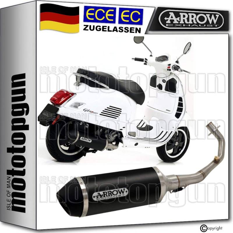 ARROW KOMPLETTANLAGE KAT SCHWARZ URBAN ENDKAPPE SCHWARZ EDELSTAHL KOMPATIBEL MIT PIAGGIO VESPA GTS 300 HPE 2019 53525ANN+53072KZ von Arrow