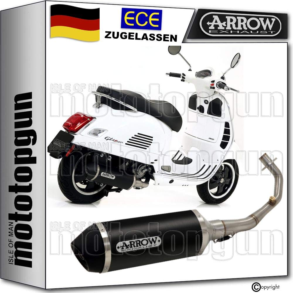 ARROW KOMPLETTANLAGE KEIN KAT SCHWARZ URBAN ENDKAPPE SCHWARZ EDELSTAHL KOMPATIBEL MIT PIAGGIO VESPA GTS 300 HPE 2019 53525ANN+53072MI von Arrow