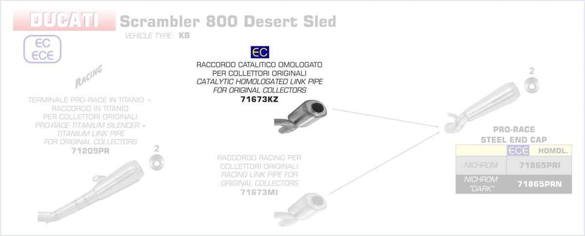 ARROW Vorschalldämpfer Ersatzrohr inkl. Katalysator Ducati Scrambler 800 Classic Bj. 2017-2020 +ABE von Arrow