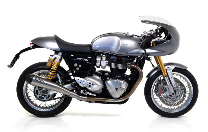 Sport Auspuff Arrow Pro-Racing Edelstahl +Carbonkappe Triumph Thruxton 1200/R Bj.2016-2020 EURO4+ABE von Arrow