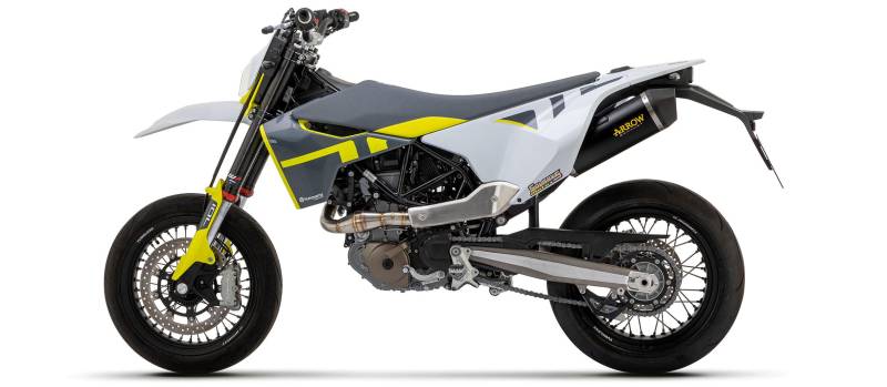 Sport Auspuff Arrow Race-Tech Alu BLACK Husqvarna 701 Enduro/Supermoto Bj.2021-2024 +Kat +EURO-5 ABE von Arrow