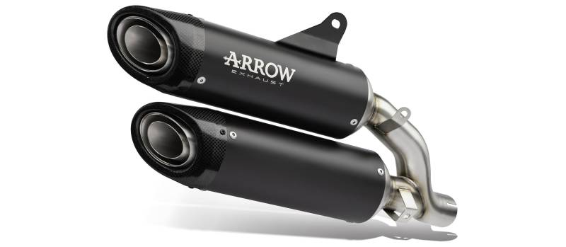 Sport Auspuff Arrow Round Sil TITAN BLACK Ducati Monster 937/937+ Bj.2021-2024 EURO5 eintragungsfrei von Arrow