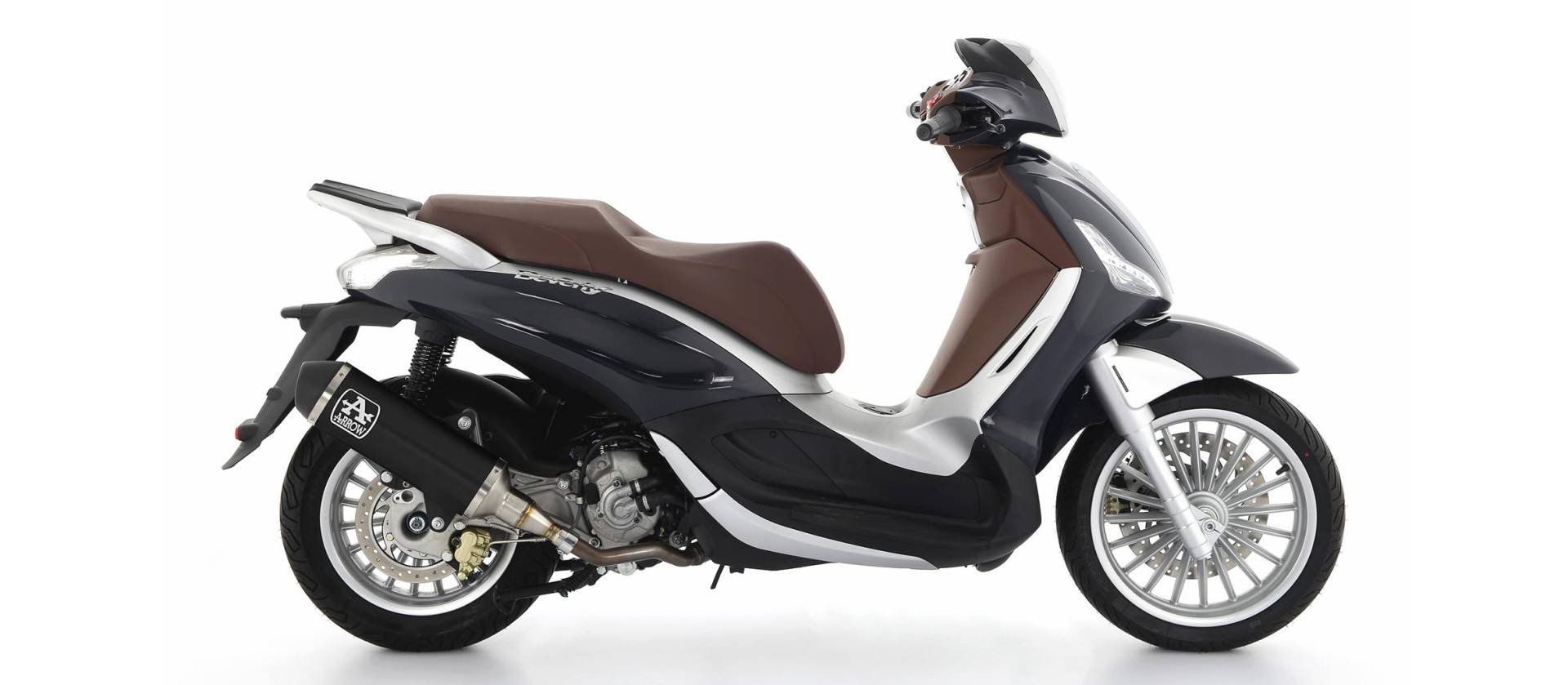 Sport Auspuff Arrow URBAN Alu BLACK Piaggio Beverly 300 HPE Bj. 2021-2024 +Kat/e-geprüft/EURO-5 von Arrow