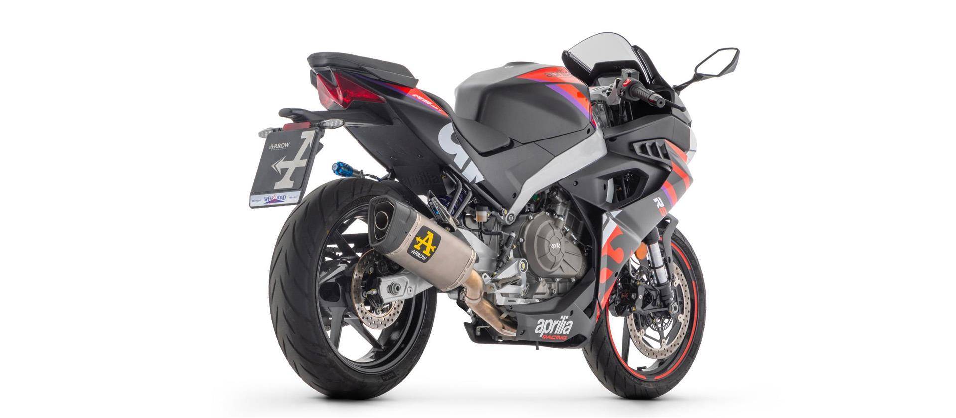 Sport Auspuff Komplettanlage Arrow Pista TITAN Aprilia RS 457 Bj.2024 EURO5+ /Kat/ABE/eintragungsfrei von Arrow