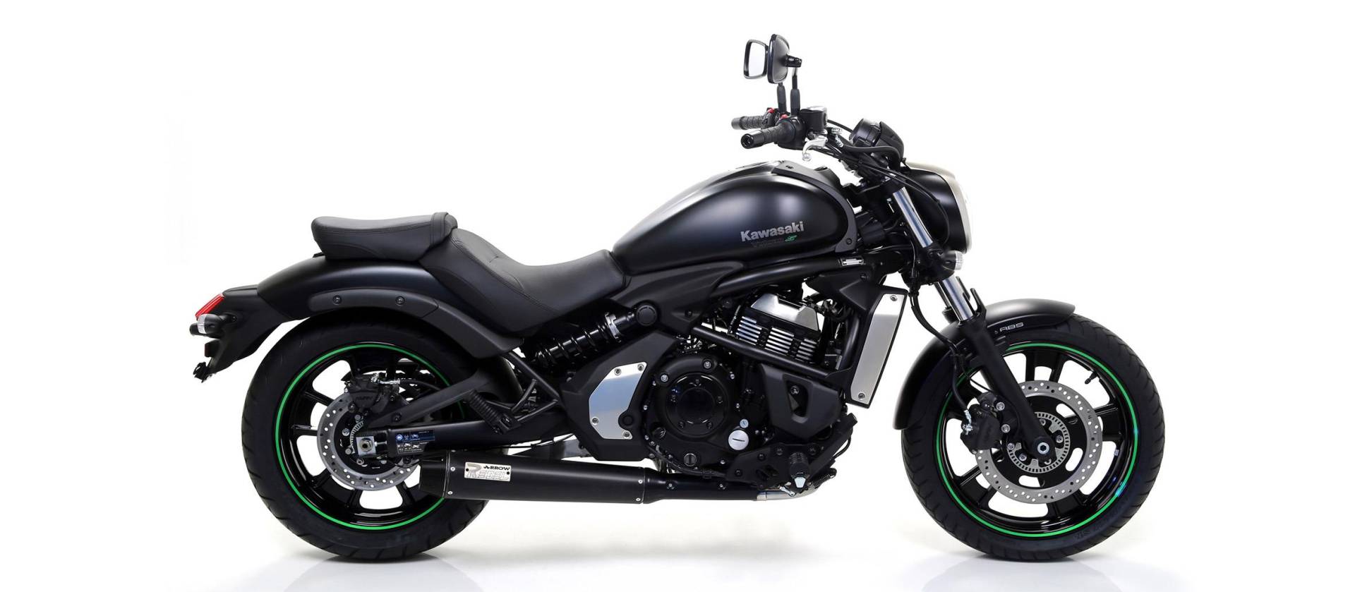 Sport Auspuff Komplettanlage Arrow REBEL BLACK Carbonkappe Kawasaki Vulcan S 650 Bj.2021-2024 EURO5 von Arrow