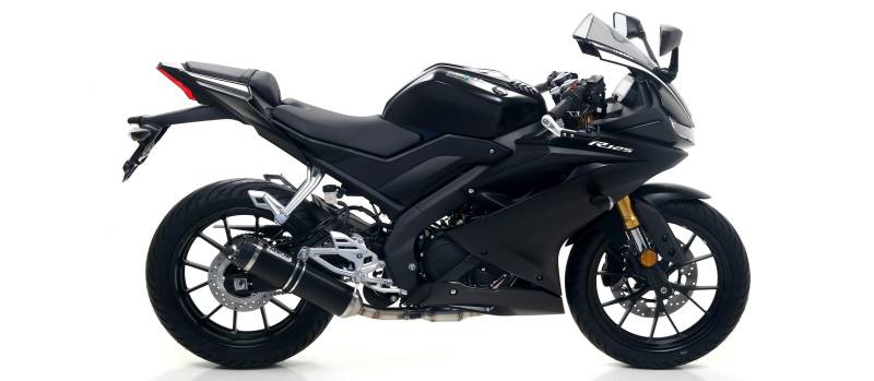 Sport Auspuff Komplettanlage Arrow Thunder BLACK Yamaha MT-125 Bj 2020 +Kat /eintragungsfrei von Arrow