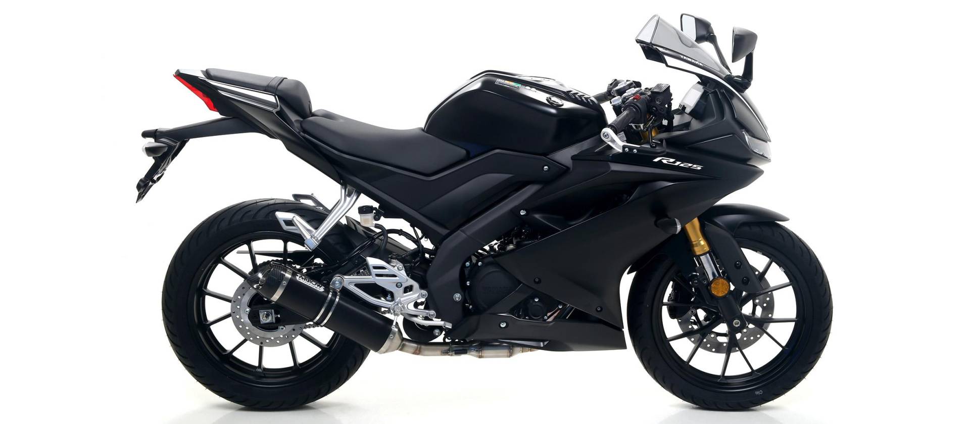 Sport Auspuff Komplettanlage Arrow Thunder BLACK Yamaha YZF-R 125 Bj 2019-2020 +Kat /eintragungsfrei von Arrow