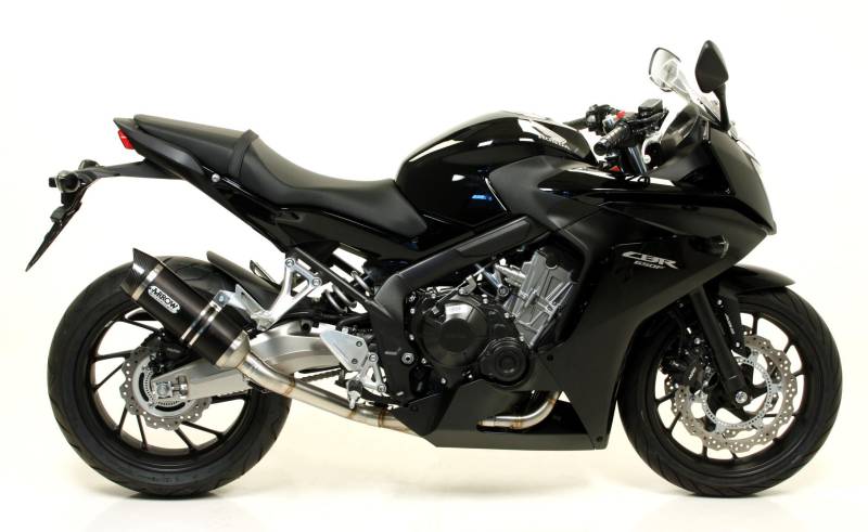 Sport Auspuff Komplettanlage Arrow Thunder Black Carbonkappe Honda CBR 650 F Bj. 14-19 RC74/96 +ABE von Arrow