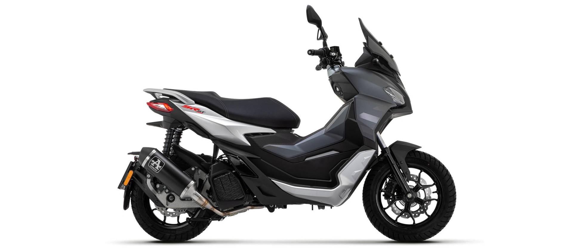 Sport Auspuff Komplettanlage Arrow "URBAN" Alu BLACK Aprilia SR 125 / 200 GT Bj.2022-2024 EURO5 +ABE von Arrow