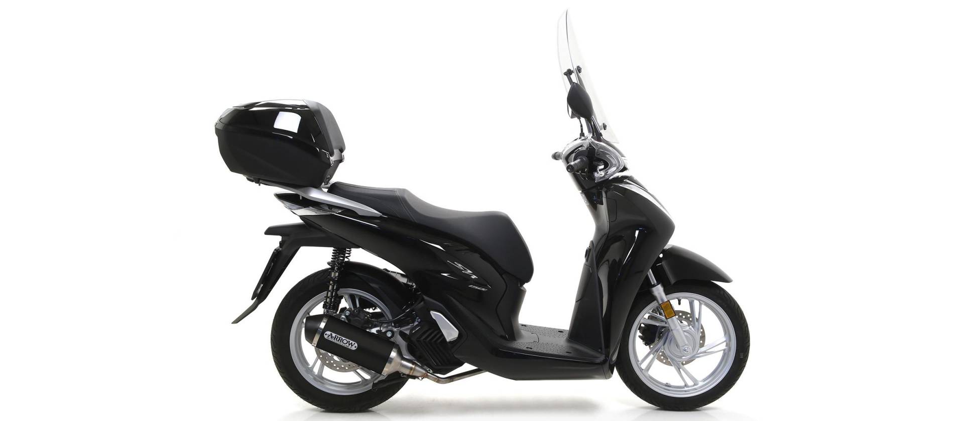 Sport Auspuff Komplettanlage Arrow URBAN Alu BLACK Honda SH 125 /SH 150 Bj.2020-2022 EURO5/e-geprüft von Arrow