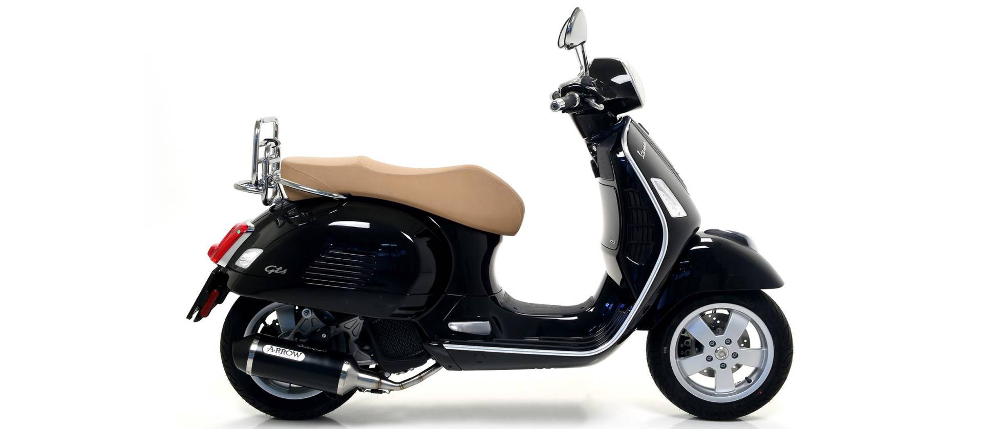 Sport Auspuff Komplettanlage Arrow URBAN Alu BLACK Vespa GTS 125 Bj.2017-2018  +Kat/e-geprüft/EURO-4 von Arrow