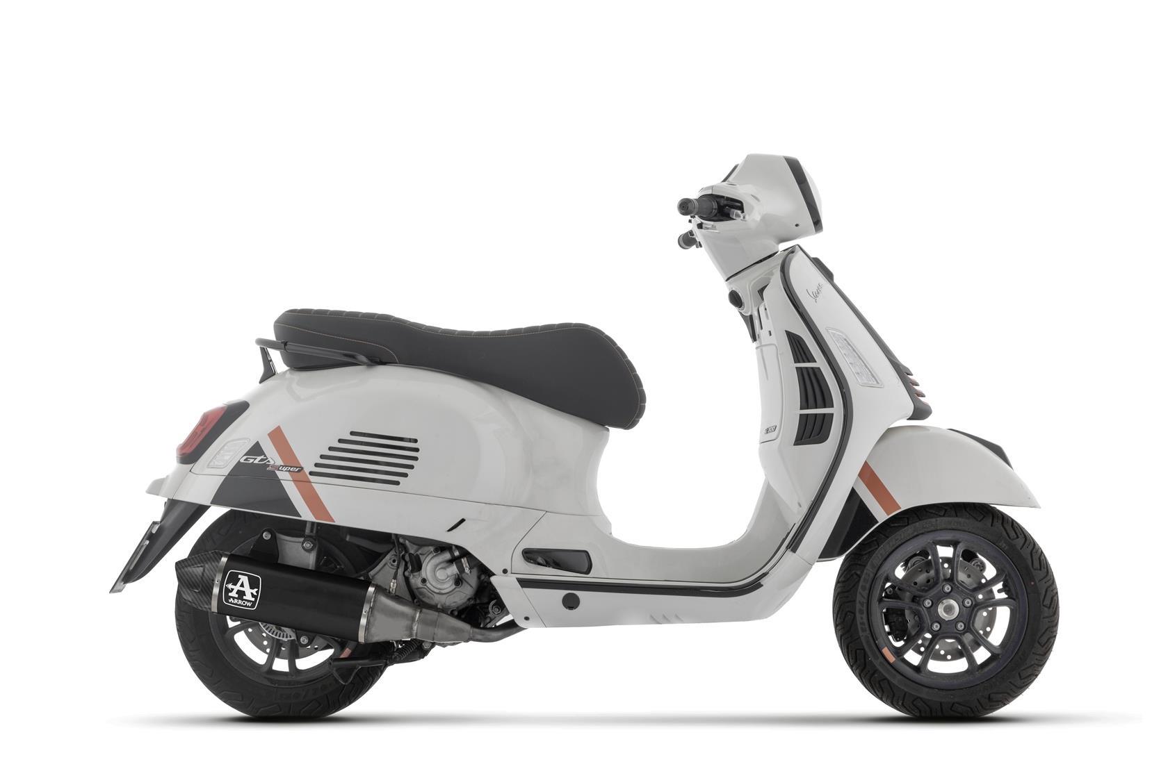 Sport Auspuff Komplettanlage Arrow URBAN BLACK Carbonkappe Vespa GTS 310 HPE Bj.2025 +Kat/EURO5+/ABE von Arrow