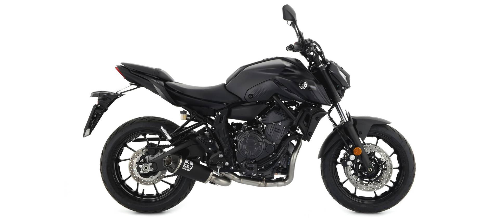 Sport Auspuff Komplettanlage WORKS BLACK Yamaha MT-07 Bj.2021-2024 RM33/RM46 EURO5 Kat eintragungsfrei von Arrow