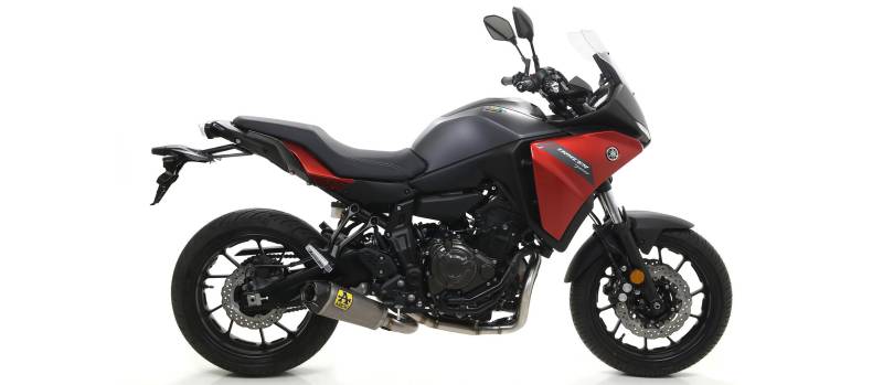 Sport Auspuff Komplettanlage WORKS TITAN Yamaha MT-07 Bj.2021-2024 RM33/RM46 EURO5 Kat eintragungsfrei von Arrow