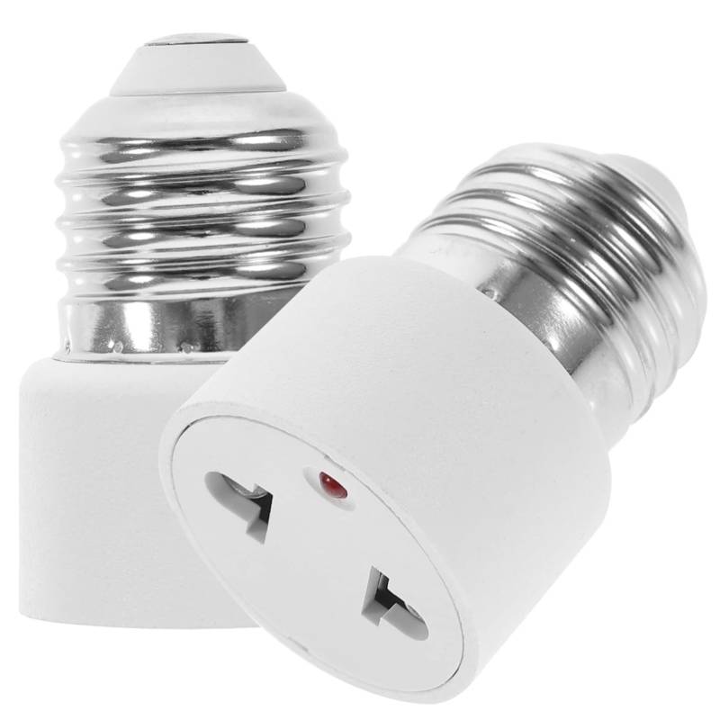 ARTIBETTER 2St e27 Sockel Lampenadapter Lampenkonverter für E27-Sockel 2-Loch-Flachsteckdose e27 basis lampenfassung e27 zu US stecker licht buchse Weiß von Artibetter