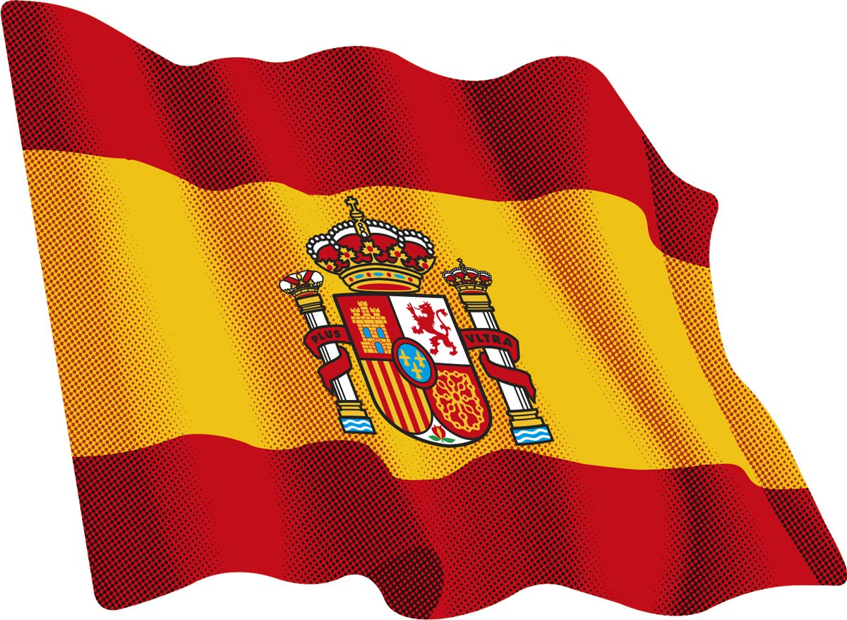 Artimagen Aufkleber, Flagge, gewellt, Spanien, 80 x 60 mm. von Artimagen