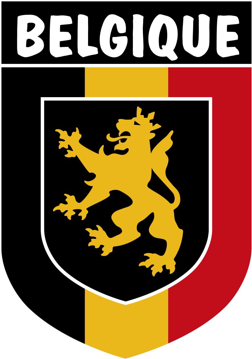 Artimagen Aufkleber, Wappen, belgisch, 40 x 60 mm, Vinyl, Schwarz, Indoor von Artimagen