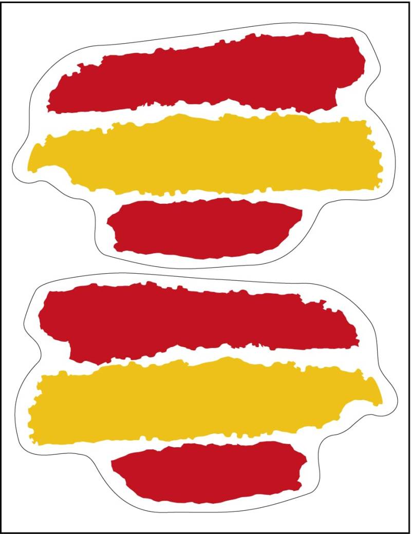 Aufkleber Flagge Spanien Linien 2 Stück von Artimagen