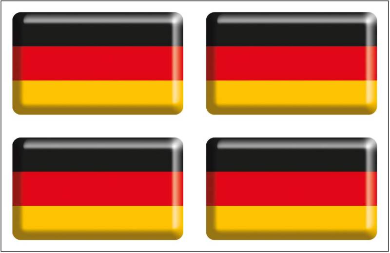 Pegatina bandera rectángulo Alemania 4 uds. RESINA von Artimagen