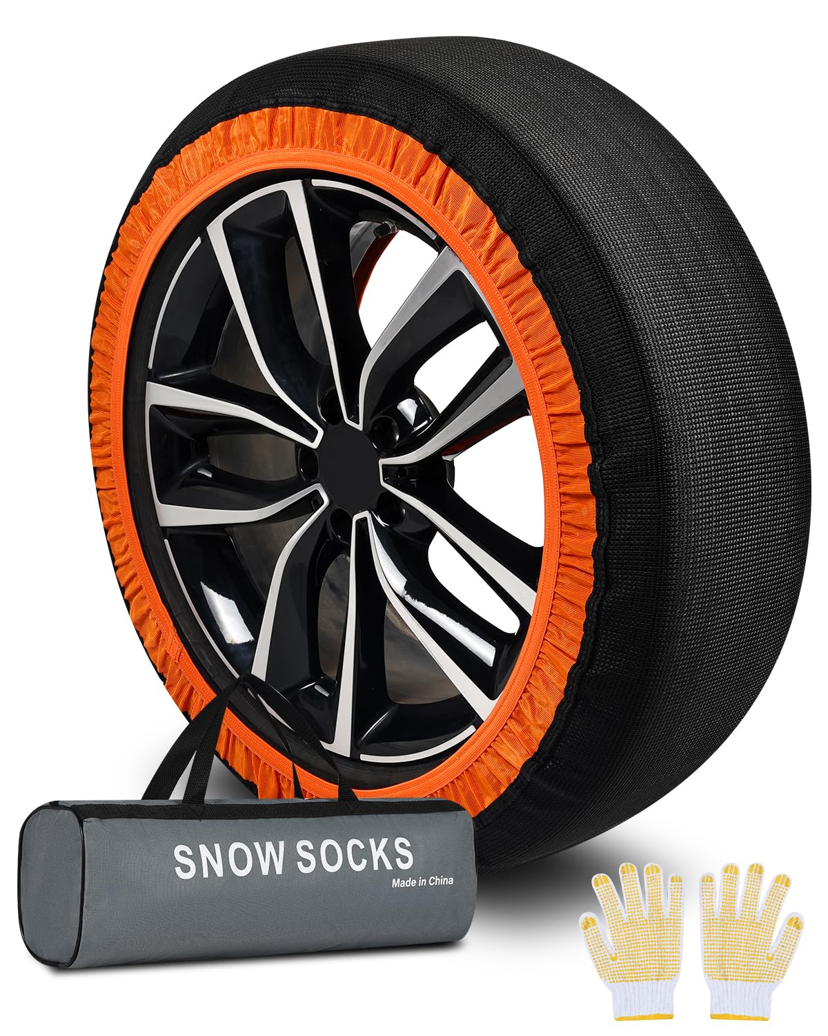 Automobil-Schneesocken für Reifen, Reifensocken für Schnee, Premium-Alternative zu Reifenketten für Autos, SUVs und LKWs, einfache Installation, verbesserte Traktion im Winter, 2 Stück (X-Large) von Artizles