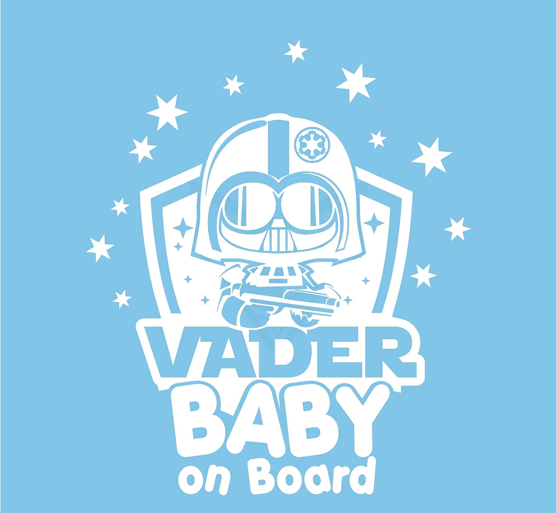 Artstickers 2 Stück, Aufkleber, Baby Darth Vader, Baby on Board, Aufkleber für Auto, Weiß von Artstickers