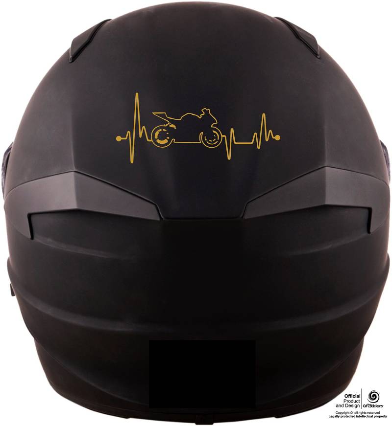 Artstickers 2 Stück, Aufkleber für Motorradhelm, Modell 2, Dekoration für Motorrad, Cardio Moter, Gold von Artstickers